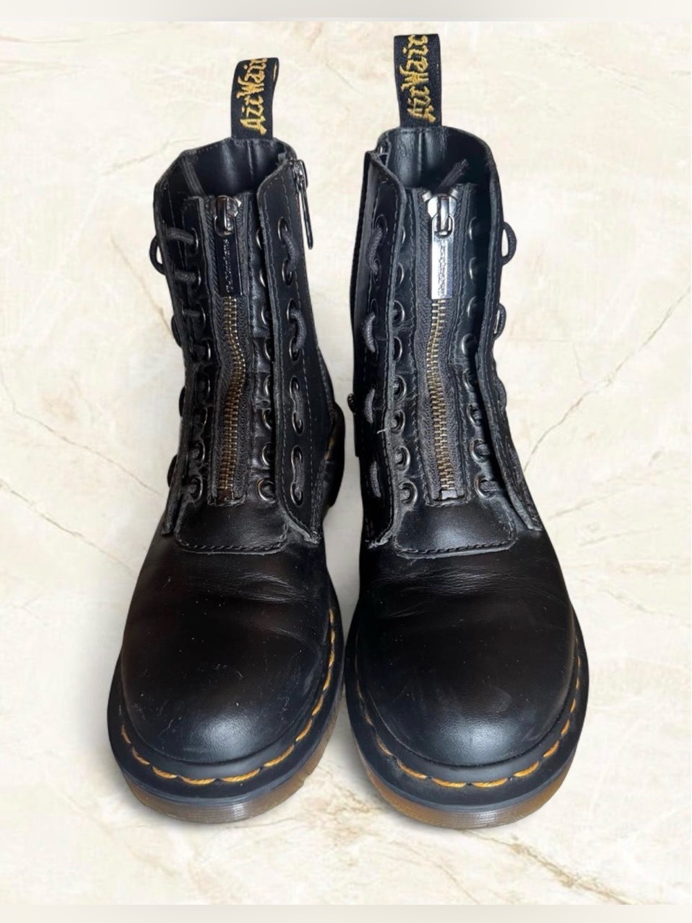 Dr. Martens 1460 Zip Black Leather Boots size 6